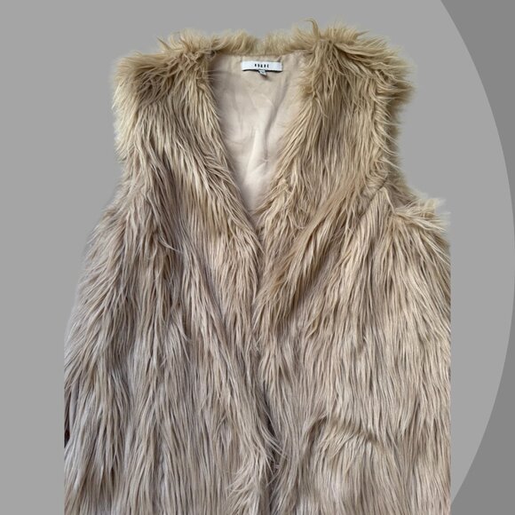 Ro & De Faux Fur Vest Beige – Size M - Picture 2 of 4